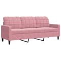 Miniatyrbild 2 av 2: 3-sitssoffa rosa 180 cm sammet