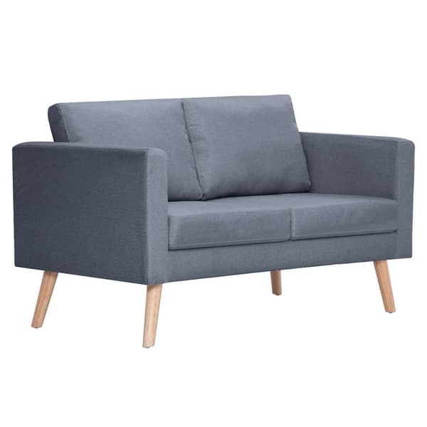 Soffa 2-sits tyg mörkgrå