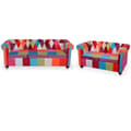 Miniatyrbild 1 av 2: Soffgrupp 2 st Chesterfield tyg