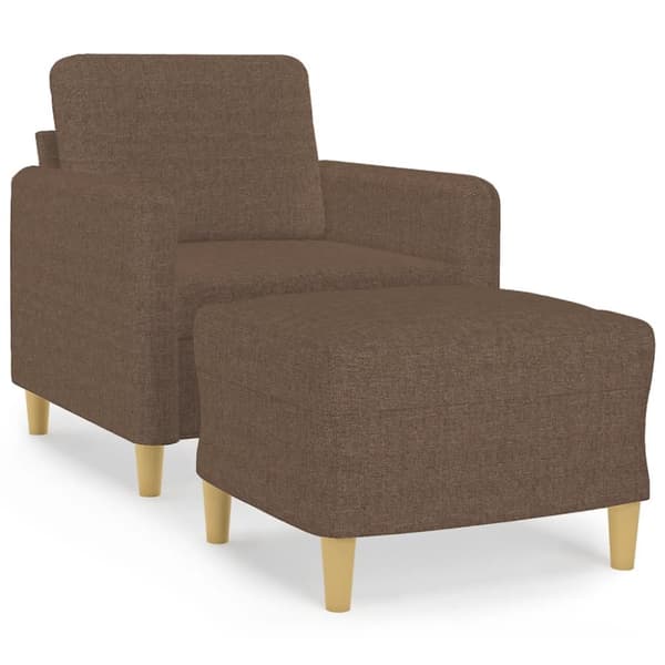 Fåtölj med fotpall Brun 60 cm tyg