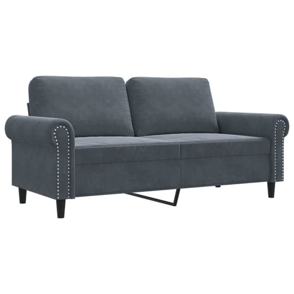 Soffa 2-sits mörkgrå 140 cm sammet