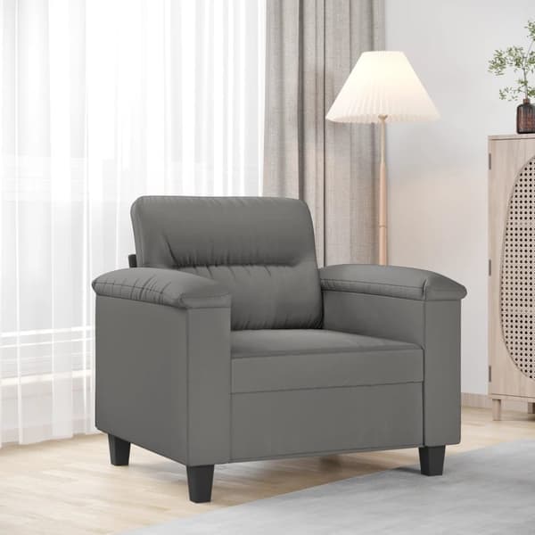 Fåtölj mörkgrå 60 cm mikrofibertyg