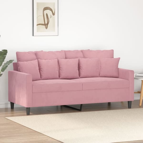 Soffa 2-sits rosa 140 cm sammet