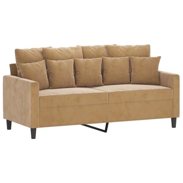 Soffa 2-sits brun 140 cm sammet