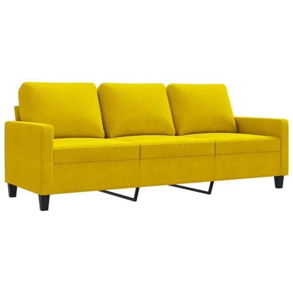 3-sitssoffa gul 180 cm sammet