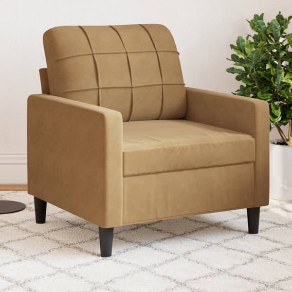 Fåtölj Brun 60 cm sammet