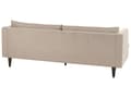 Miniatyrbilde 5 av 11: Sofa Lysebrun Stoff 3-seters Polstret Ryggputer Mørk treben Stue Moderne stil