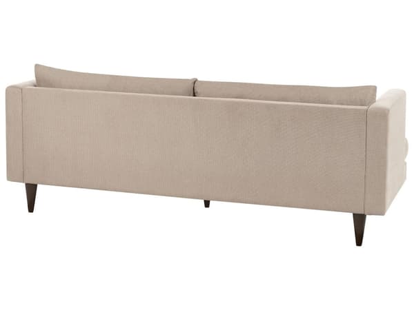 Sofa Lysebrun Stoff 3-seters Polstret Ryggputer Mørk treben Stue Moderne stil