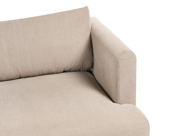 Sofa Lysebrun Stoff 3-seters Polstret Ryggputer Mørk treben Stue Moderne stil