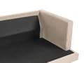 Miniatyrbilde 8 av 11: Sofa Lysebrun Stoff 3-seters Polstret Ryggputer Mørk treben Stue Moderne stil