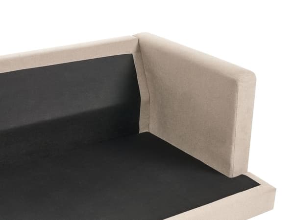 Sofa Lysebrun Stoff 3-seters Polstret Ryggputer Mørk treben Stue Moderne stil