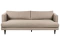 Miniatyrbilde 1 av 11: Sofa Lysebrun Stoff 3-seters Polstret Ryggputer Mørk treben Stue Moderne stil