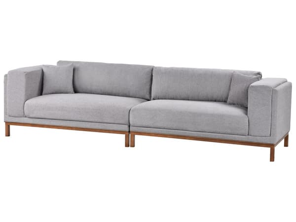 4-personers sofa grå polstret polyester træben tykt polstret moderne stil til stuen