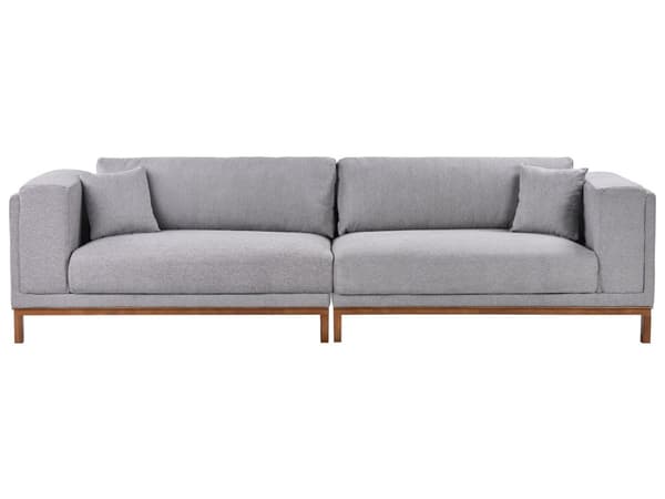 4-personers sofa grå polstret polyester træben tykt polstret moderne stil til stuen