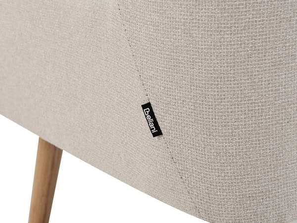 Kjøkkensofa Lysebeige Polyester Stoff 2-seter Wingback tuftet Lyse treben