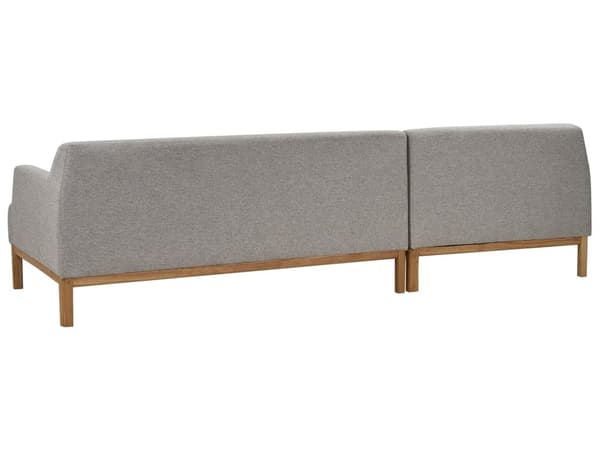 Hjørnesofa med Chaiselong Grå Polyester 3 Personers Sofa L Formet Sofa Dyb Blød Stofsofa Design Højrevendt