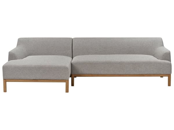 Hjørnesofa med Chaiselong Grå Polyester 3 Personers Sofa L Formet Sofa Dyb Blød Stofsofa Design Højrevendt
