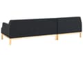 Miniatyrbillede 5 af 9: Hjørnesofa med Chaiselong Sort Polyester 3 Personers Sofa L Formet Sofa Dyb Blød Stofsofa Design Højrevendt