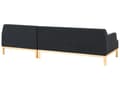 Miniatyrbillede 5 af 9: Hjørnesofa med Chaiselong Sort Polyester 3 Personers Sofa L Formet Sofa Dyb Blød Stofsofa Design Højrevendt