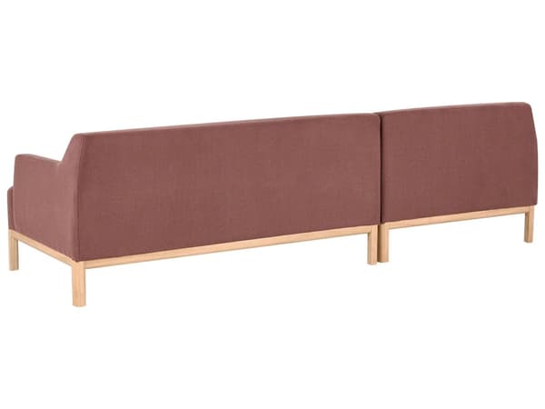 Hjørnesofa med Chaiselong Bordeaux Polyester 3 Personers Sofa L Formet Sofa Dyb Blød Stofsofa Design Højrevendt