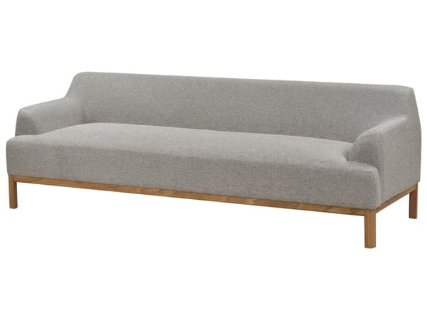 Sofa Grå Polyester 3 Personers Tyk Polstret Dyb Blød Stofsofa til Stuen Moderne Inspiration Stue Møbel Klassisk