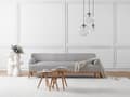 Miniatyrbillede 2 af 9: Sofa Grå Polyester 3 Personers Tyk Polstret Dyb Blød Stofsofa til Stuen Moderne Inspiration Stue Møbel Klassisk