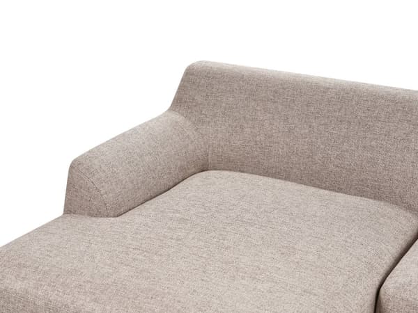 Hjørnesofa med Chaiselong Lysebrun Polyester 3 Personers Sofa L Formet Sofa Dyb Blød Stofsofa Design Højrevendt
