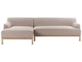 Miniatyrbillede 1 af 9: Hjørnesofa med Chaiselong Lysebrun Polyester 3 Personers Sofa L Formet Sofa Dyb Blød Stofsofa Design Højrevendt