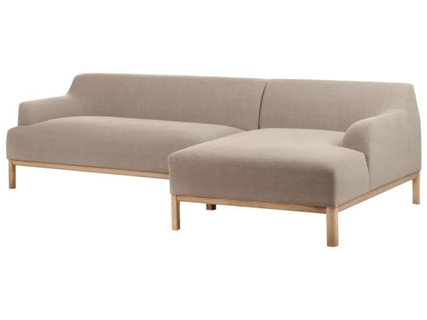 Hjørnesofa med Chaiselong Taupe Polyester 3 Personers Sofa L Formet Sofa Dyb Blød Stofsofa Design Venstrevendt