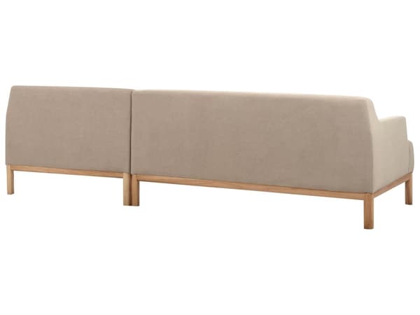 Hjørnesofa med Chaiselong Taupe Polyester 3 Personers Sofa L Formet Sofa Dyb Blød Stofsofa Design Venstrevendt
