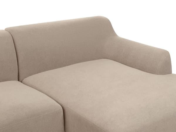 Hjørnesofa med Chaiselong Taupe Polyester 3 Personers Sofa L Formet Sofa Dyb Blød Stofsofa Design Venstrevendt