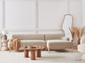 Miniatyrbillede 2 af 9: Hjørnesofa med Chaiselong Taupe Polyester 3 Personers Sofa L Formet Sofa Dyb Blød Stofsofa Design Venstrevendt