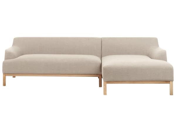 Hjørnesofa med Chaiselong Taupe Polyester 3 Personers Sofa L Formet Sofa Dyb Blød Stofsofa Design Venstrevendt