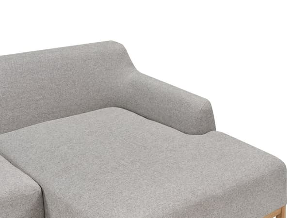 Hjørnesofa med Chaiselong Grå Polyester 3 Personers Sofa L Formet Sofa Dyb Blød Stofsofa Design Venstrevendt