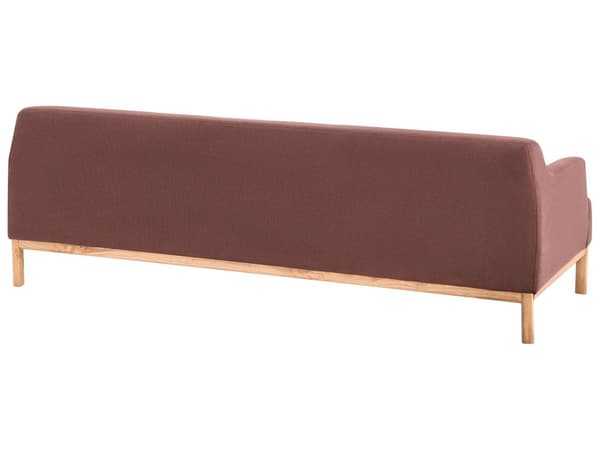 Soffa 3-sits Vinröd Polyester Tyg Träben Vardagsrum Stilfull Elegant