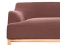 Miniatyrbild 7 av 9: Soffa 3-sits Vinröd Polyester Tyg Träben Vardagsrum Stilfull Elegant