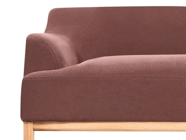 Soffa 3-sits Vinröd Polyester Tyg Träben Vardagsrum Stilfull Elegant