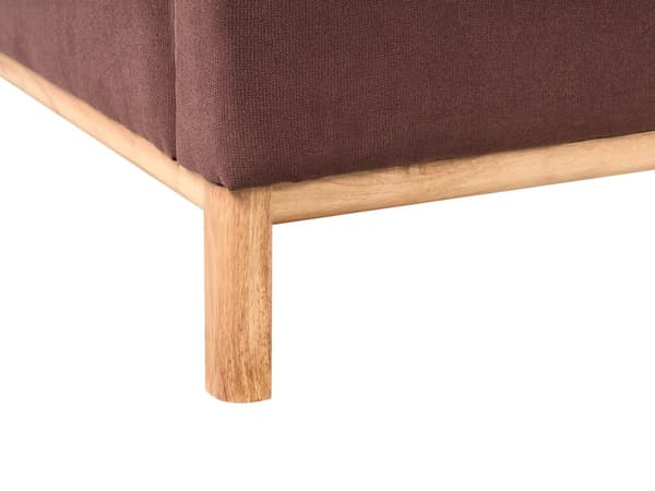 Soffa 3-sits Vinröd Polyester Tyg Träben Vardagsrum Stilfull Elegant
