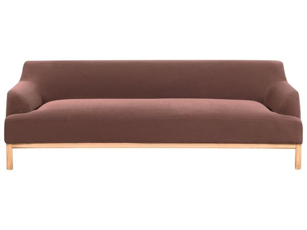 Soffa 3-sits Vinröd Polyester Tyg Träben Vardagsrum Stilfull Elegant