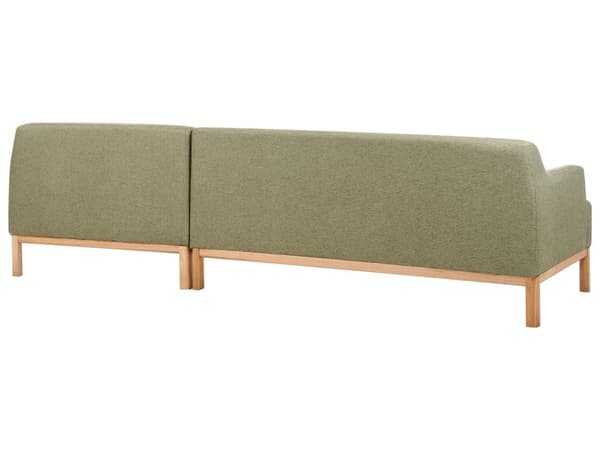 Soffa Vänster Olivgrön Polyester Tyg Träben Vardagsrum Stilfull Elegant