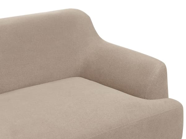 Soffa 3-sits Taupe Polyester Tyg Träben Vardagsrum Stilfull Elegant