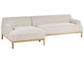 Miniatyrbild 4 av 9: Soffa Höger Ljusbeige Polyester Tyg Träben Vardagsrum Stilfull Elegant