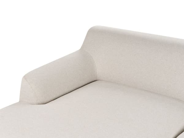 Soffa Höger Ljusbeige Polyester Tyg Träben Vardagsrum Stilfull Elegant