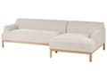 Miniatyrbild 4 av 9: Soffa Vänster Ljusbeige Polyester Tyg Träben Vardagsrum Stilfull Elegant