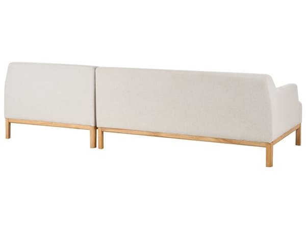 Soffa Vänster Ljusbeige Polyester Tyg Träben Vardagsrum Stilfull Elegant