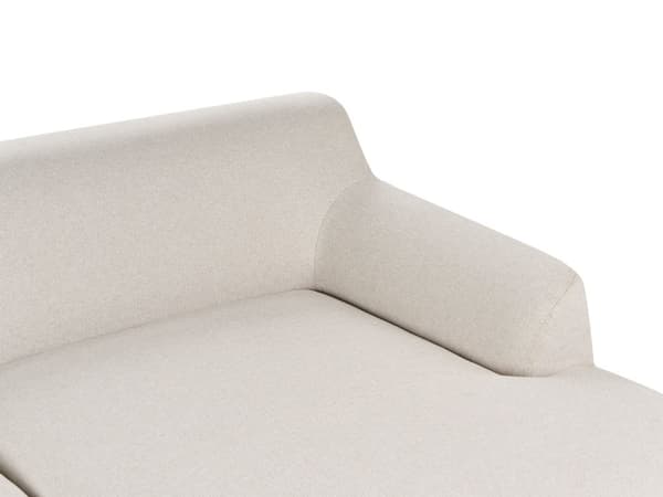 Soffa Vänster Ljusbeige Polyester Tyg Träben Vardagsrum Stilfull Elegant