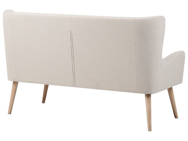 Kökssoffa Ljusbeige Polyestertyg Klädsel 2-sits Tuftad Ljusa Träben Soffa