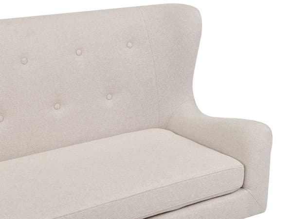 Kökssoffa Ljusbeige Polyestertyg Klädsel 2-sits Tuftad Ljusa Träben Soffa