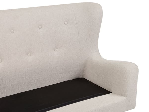 Kökssoffa Ljusbeige Polyestertyg Klädsel 2-sits Tuftad Ljusa Träben Soffa