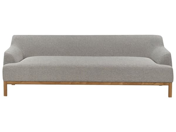 Soffa 3-sits Grå Polyester Tyg Träben Vardagsrum Stilfull Elegant